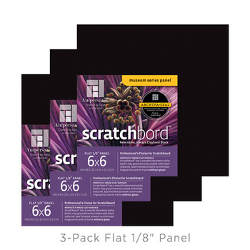 Ampersand Scratchbord 6x6" (Pack of 3)