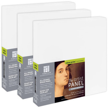 Ampersand Value Series Artist Panel Smooth Finish - 7/8" Cradle 6x6" Pack of 3