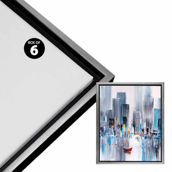 Cardinali Renewal Core Floater Frame, Black/Antique Silver 5"x7" - 3/4" Deep  (Box of 6)