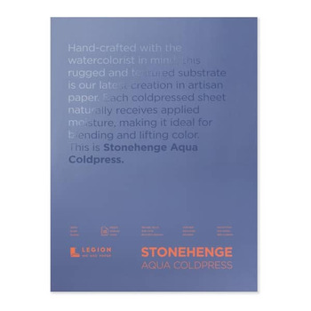 Stonehenge Aqua Watercolor Paper 140lb Cold Press 12x16" Block of 15 Sheets