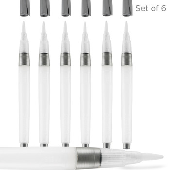 Aquastroke Watercolor Water Brush Pen Large Round (Set of 6)