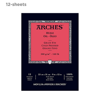 Arches Oil Paper 140 lb. 12 Sheet Tape-Bound Pad 9x12"