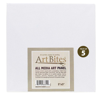 Art Bites Canvas 3" x 3" Textured Board (Pack of 5)