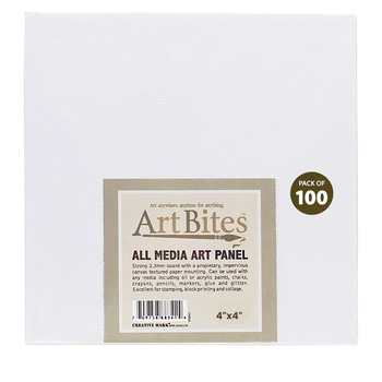 Art Bites Canvas 4" x 4" Textured Board (Pack of 100)