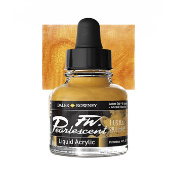 Daler-Rowney F.W. Pearlescent Acrylic Ink 1oz Bottle - Autumn Gold