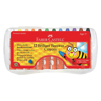 Faber-Castell Beeswax Crayons 12 Pack - Assorted Brilliant Colors