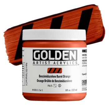Golden Heavy Body Acrylic - Benzimidazolone Burnt Orange, 8 oz Tube