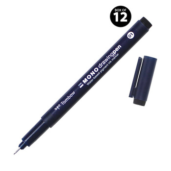 Tombow Mono Drawing Pen 01 Black, Box of 12