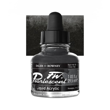Daler-Rowney F.W. Pearlescent Acrylic Ink 1oz Bottle - Black