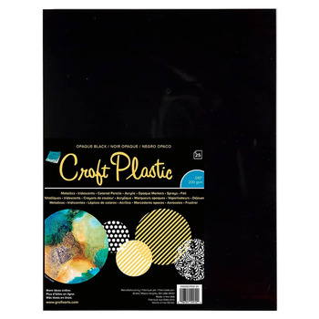 Grafix .010 Craft Plastic Film Opaque Black 24x36 25-Pack