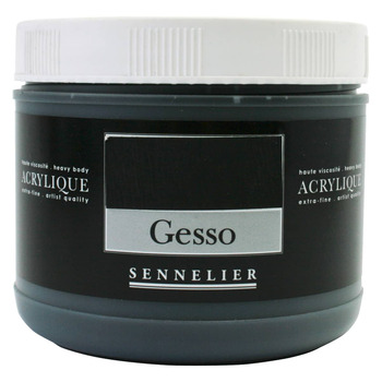 Sennelier Extra Fine Artist Acrylic Gesso - Black, 500ml Jar