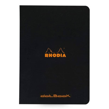 Rhodia Dot Slim Black Notepad 6 x 8 1/4 in Side Staple 48-Sheet