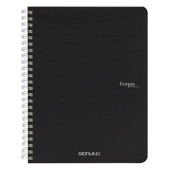 Fabriano EcoQua Notebook 5.8 x 8.3" Grid Spiral-Bound Black