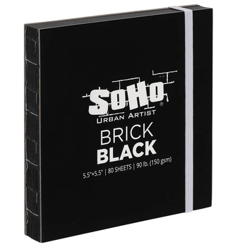 SoHo Brick Black Paper Journal 5.5 x 5.5in, 150 GSM, 80 Sheets