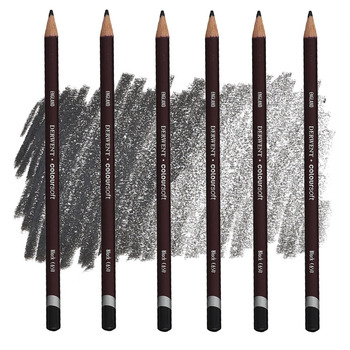 Derwent Coloursoft Pencils Set of 6, Black, No. C650