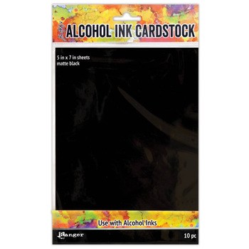 Tim Holtz Alcohol Ink Cardstock 5x7" Black Matte 10-Sheets