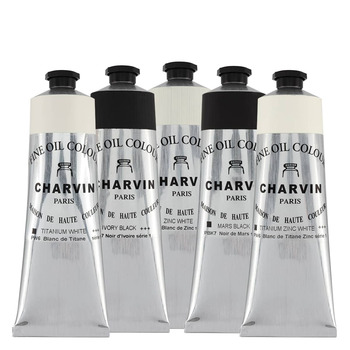 Charvin Fine Oil Colors Blacks & Whites Set of 5 (150ml)