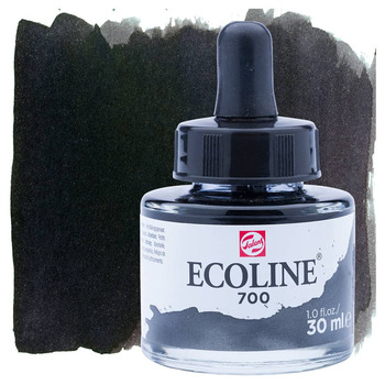 Ecoline Liquid Watercolor, Black 30ml Pipette Jar