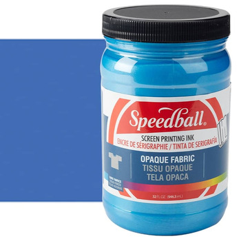 Speedball Opaque Fabric Screen Printing Ink 32 oz Jar - Blue Topaz