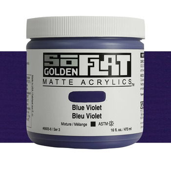 GOLDEN SoFlat Matte Acrylic - Blue Violet, 16oz Jar