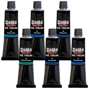 Soho Oil Color - Blues (Set of 6), 170ml