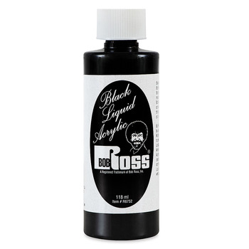 Bob Ross Black Liquid Acrylic 4oz (118ml) Bottle