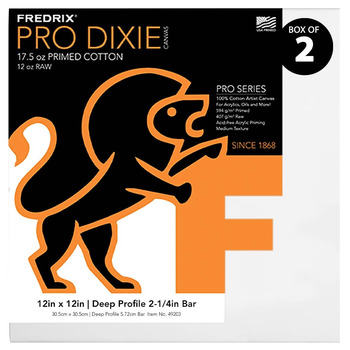 Fredrix Dixie PRO Series Stretched Canvas 2-1/4" Box of Two 12x12"