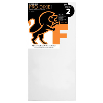 Fredrix Dixie PRO Series Stretched Canvas 2-1/4" Box of Two 12x24"