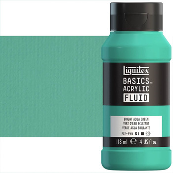 Liquitex BASICS Acrylic Fluid - Bright Aqua Green, 4oz Bottle