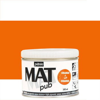 Pebeo Acrylic Mat Pub - Bright Orange, 500ml