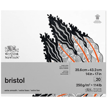 Winsor & Newton Bristol Smooth Surface 114 lb 14x17 Pad 20-Sheets