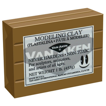 Plastalina Modeling Clay 1 lb. Bar - Brown