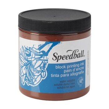 Speedball Block Printing Water-Soluble Ink 8oz - Brown