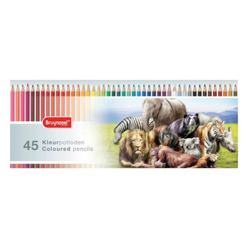 Bruynzeel 45ct Color Pencil Wild Animals Cover Tin Set