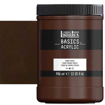 Liquitex Basics Acrylic Paint - Burnt Umber, 32oz Jar