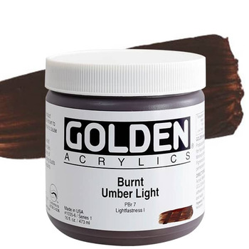 GOLDEN Heavy Body Acrylics - Burnt Umber Light, 16oz Jar