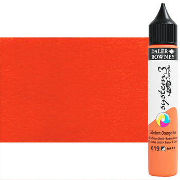 Daler-Rowney System 3 Fluid Acrylic Liner, Cadmium Orange Hue - 29.5ml