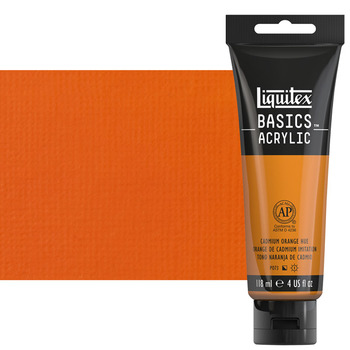 Liquitex Basics Acrylic Paint - Cadmium Orange Hue, 4oz Tube