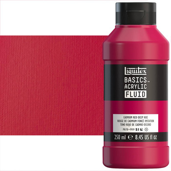 Liquitex BASICS Acrylic Fluid - Cadmium Red Deep Hue, 250ml Bottle