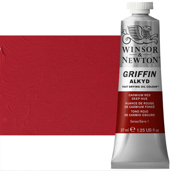Winsor & Newton Griffin Alkyd Fast-Drying Oil Color - Cadmium Red Deep Hue, 37ml Tube