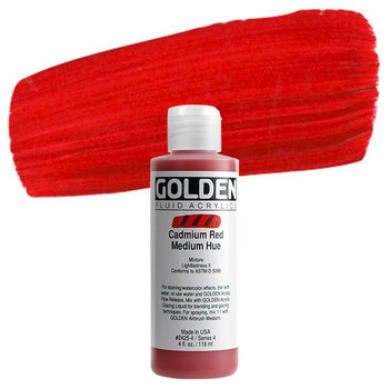 GOLDEN Fluid Acrylics Cadmium Red Medium Hue 4 oz