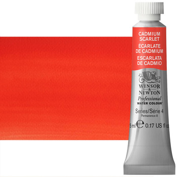 Winsor & Newton Professional Watercolor - Cadmium Scarlet, 5ml Tube