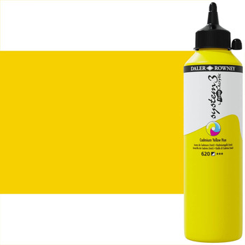 Daler-Rowney System3 Fluid Acrylic - Cadmium Yellow Hue, 500ml