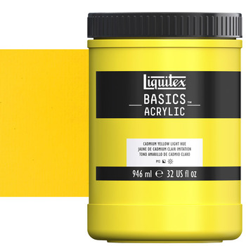 Liquitex Basics Acrylic Paint - Cadmium Yellow Light Hue, 32oz Jar