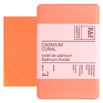 R&F Encaustic Handmade Paint 333 ml Block - Cadmium Coral