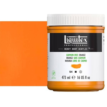 Liquitex Heavy Body Acrylic - Cadmium-Free Orange, 16oz Jar