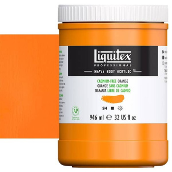 Liquitex Heavy Body Acrylic - Cadmium-Free Orange, 32oz Jar