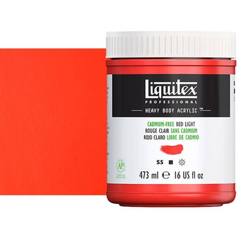 Liquitex Heavy Body Acrylic - Cadmium-Free Red Light, 16oz Jar