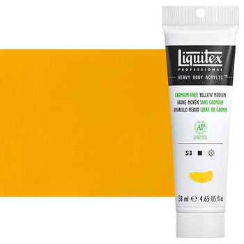 Liquitex Heavy Body Acrylic - Cadmium-Free Yellow Medium, 4.65oz Tube