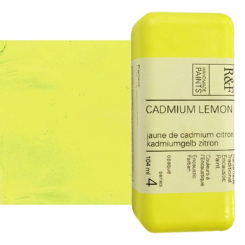 R&F Encaustic Handmade Paint 104 ml Block - Cadmium Lemon